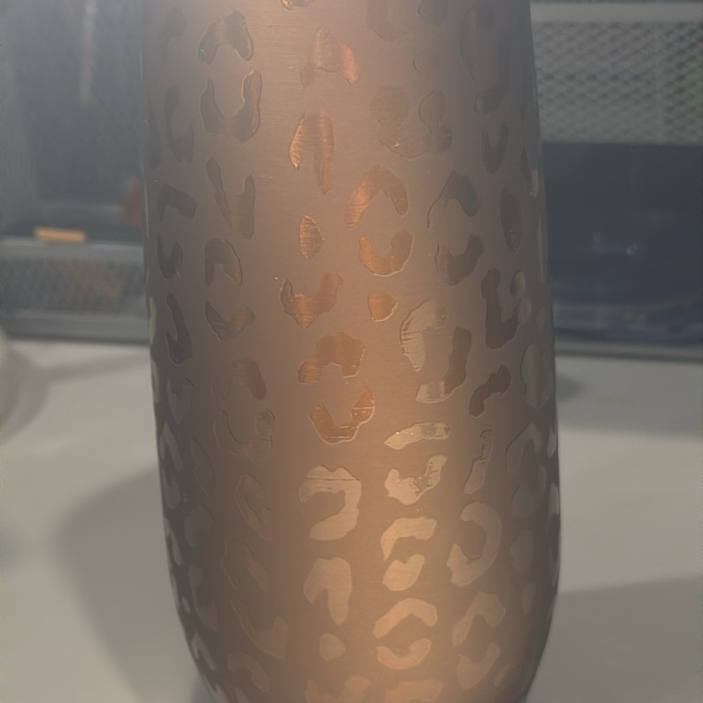Animal print drink tumbler new Members Mark brown metallic - Picture 6 of 6